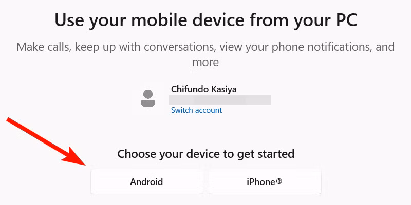 اتصال دستگاه اندروید به برنامه Phone Link