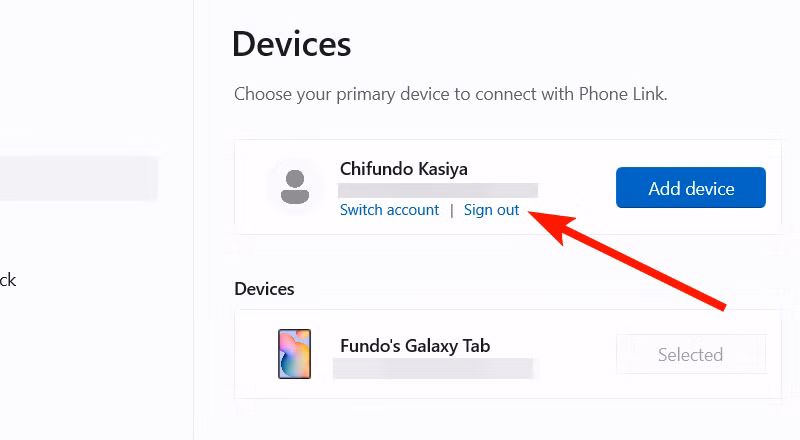 قطع اتصال دستگاه اندروید از برنامه Phone Link